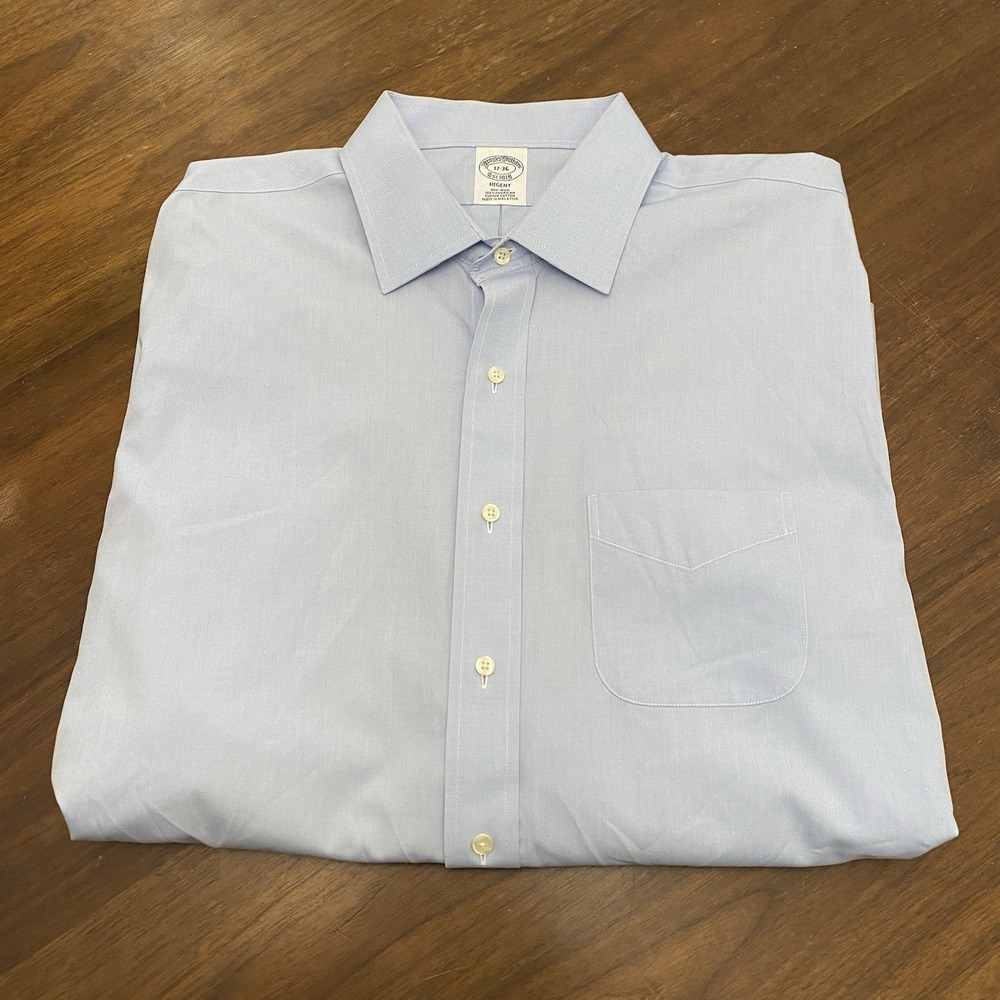 Brooks Brothers‎ Shirt Mens 2XL Blue 1818 Regent OCBD Button Down